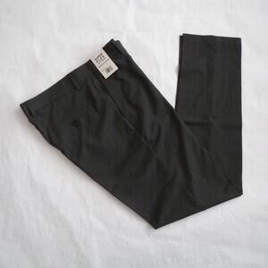 Haggar Mens Premium Flex Dress Pant Slim Fit 32x34 Dark Gray Flat Front  NWT